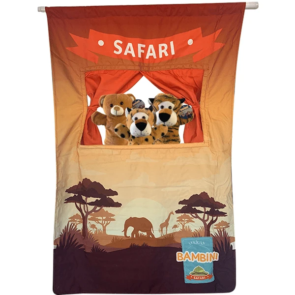 BAMBINI Puppentheater Safari Inklusive 3 Handpuppen 1 BAMBINI Puppentheater Safari Inklusive 3 Handpuppen