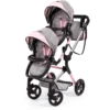 Bayer Design Zwillings-Puppenwagen Twin Neo Grau/rosa, Mit Schmetterling