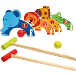 Bino Kinder-Krocket-Set Aus Holz, Zoo