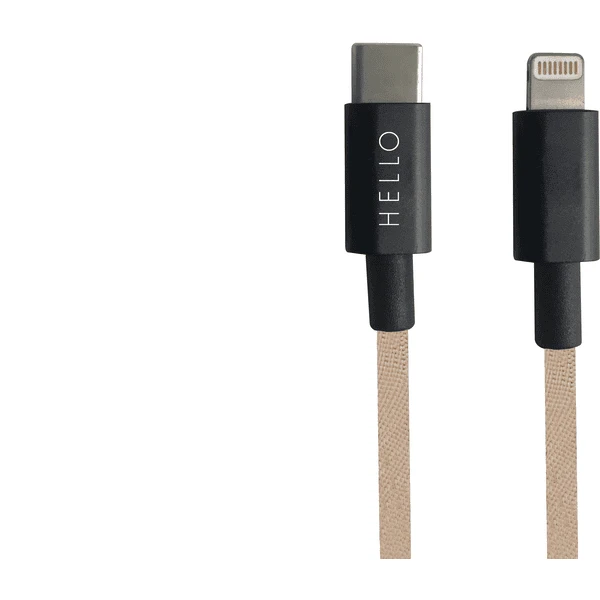 Design Letters Ladekabel USBC To Lightning 1m In Beige 1 Design Letters Ladekabel USBC To Lightning 1m In Beige