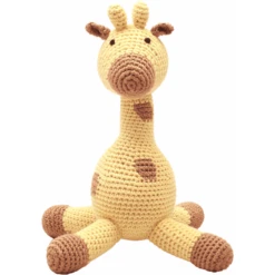 NatureZoo Of Denmark Gehäkeltes Kuscheltier Giraffe, Gelb